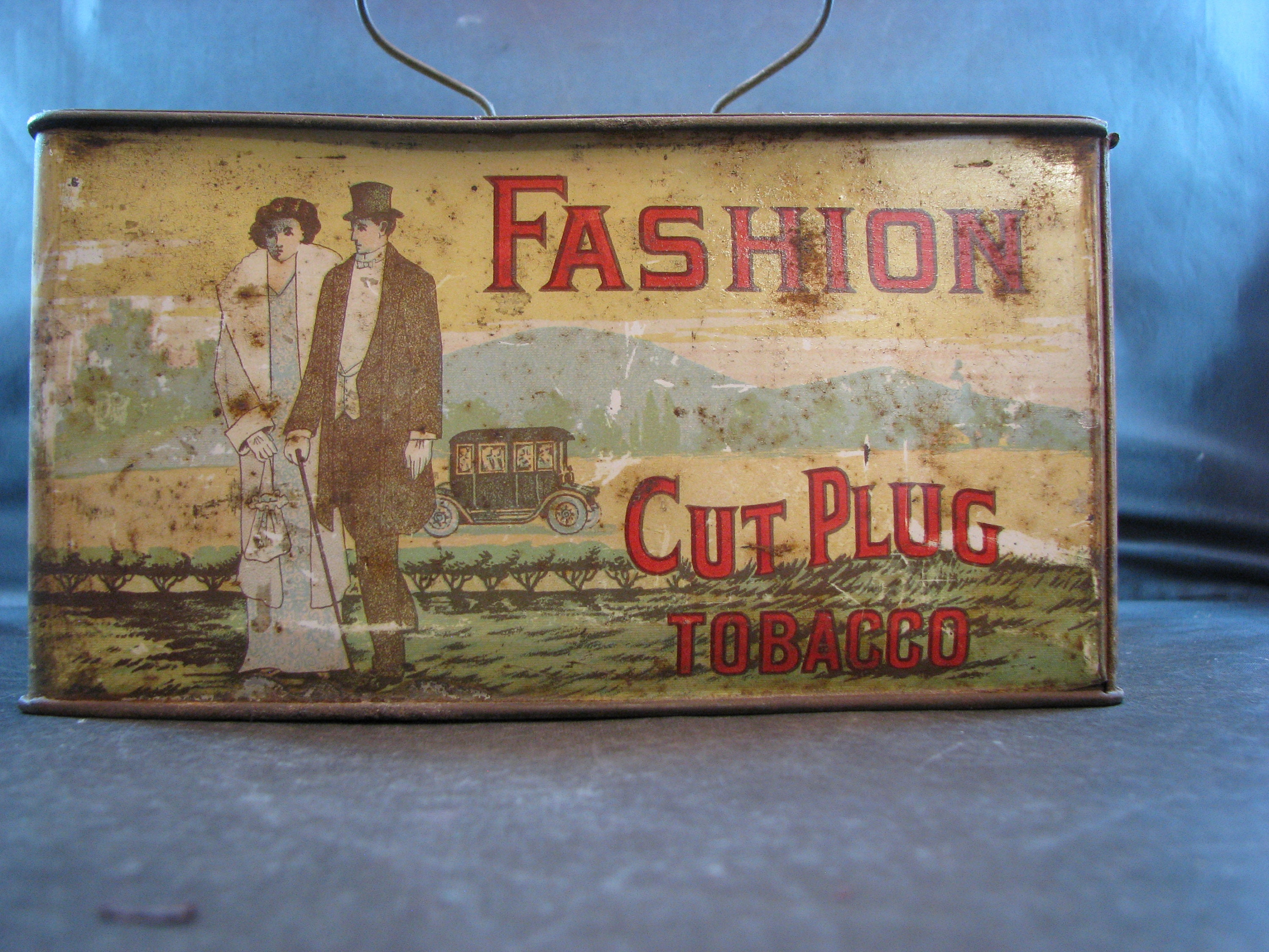 Vintage Fashion Cut Plug Tobacco Tin