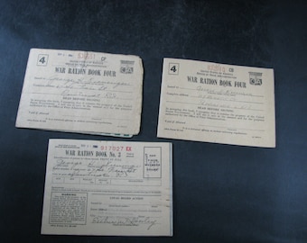 Vintage War Ration Book No. 3 and No. 4- 1943  (1)