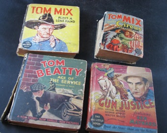 Vintage Books - Cowboy Little Books - Tom Mix, Tom Beatty,Ken Maynard