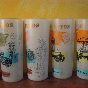 9 Vintage Anchor Hocking Antique Auto Frosted Glasses - Etsy