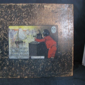 Antique Magic Lantern Slide Projector With Slides