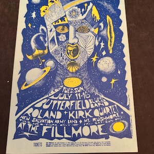 Bill Graham Fillmore Postcard BG-72 Butterfield Blues Band
