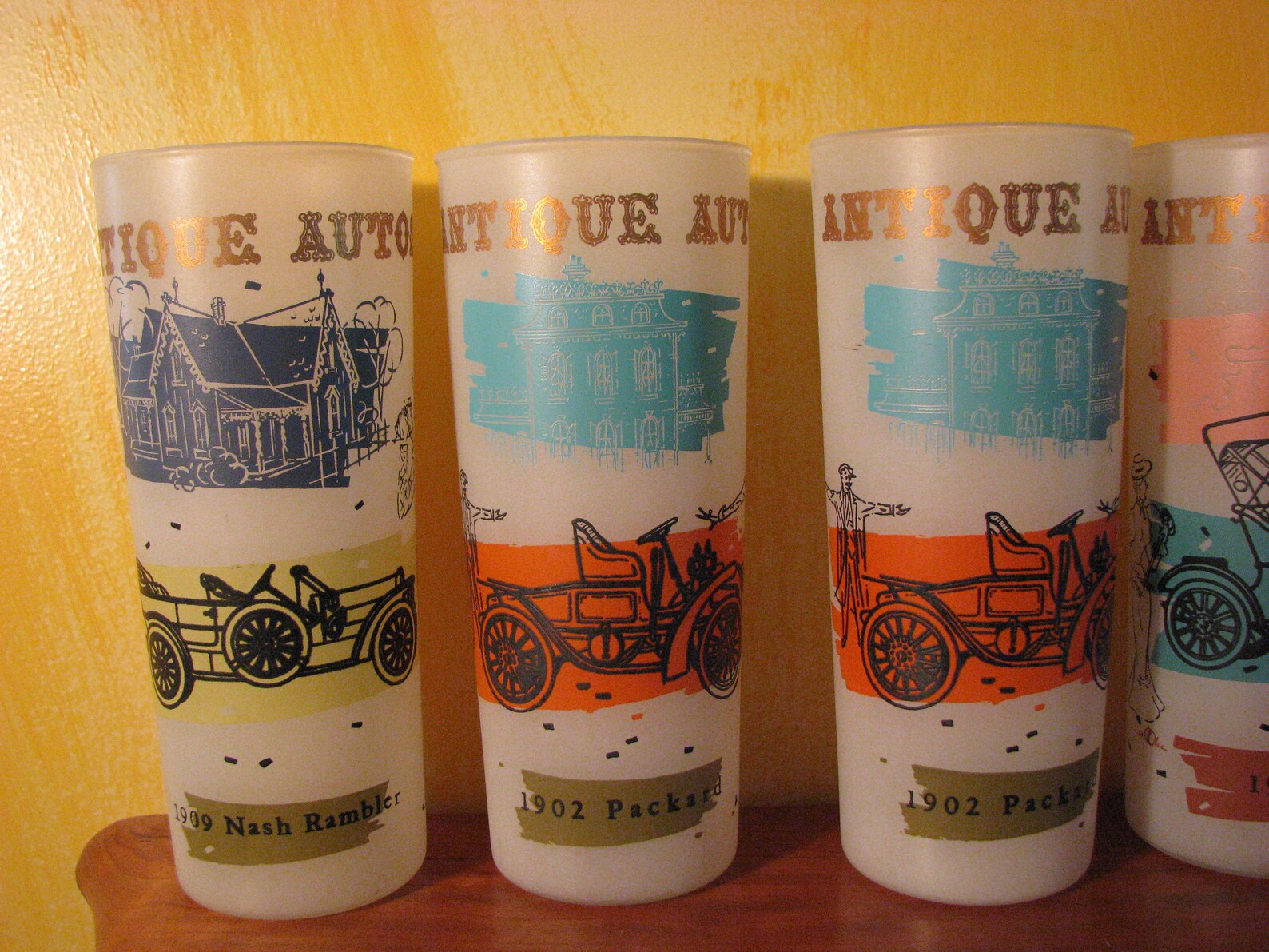 9 Vintage Anchor Hocking Antique Auto Frosted Glasses - Etsy