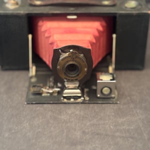 Antique Kodak No 2-A Folding Brownie Camera With Red Bellows