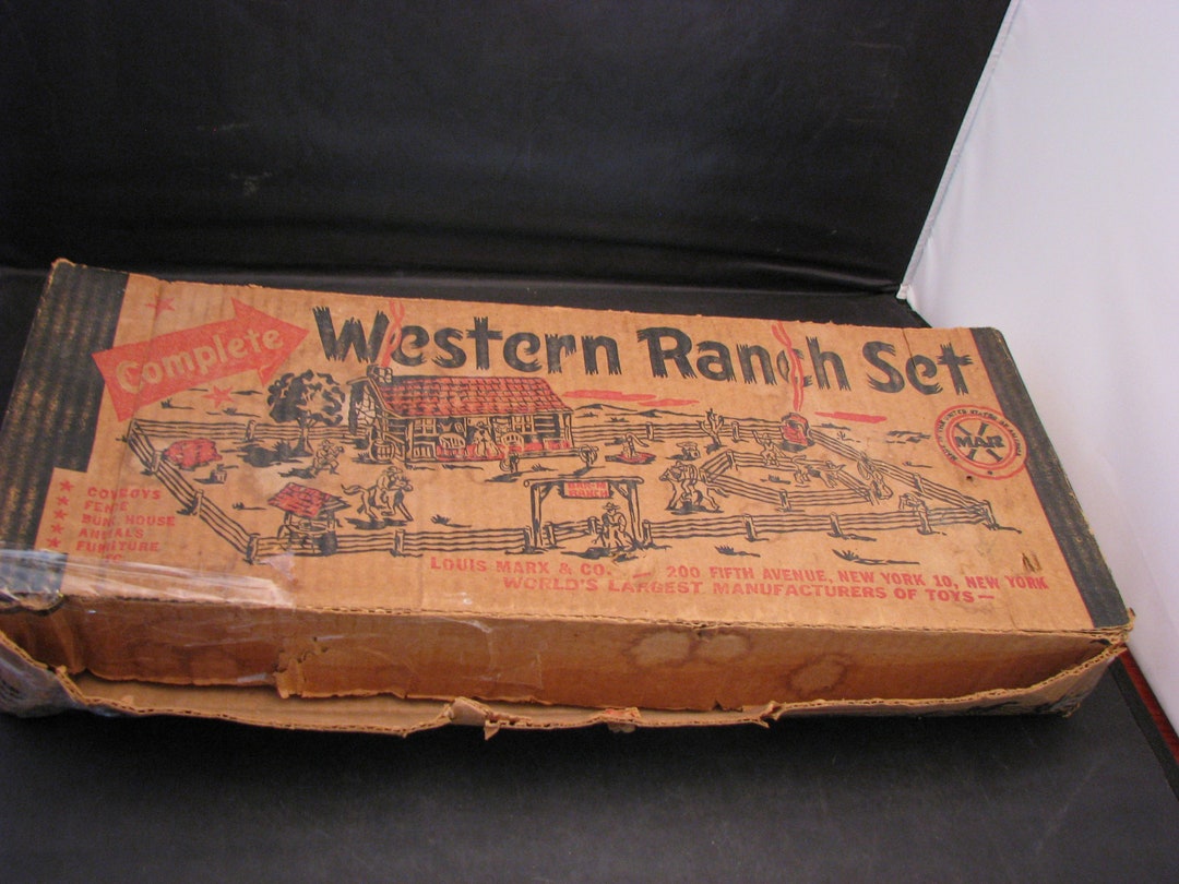 Vintage Marx Western Ranch Set With Original Box Etsy