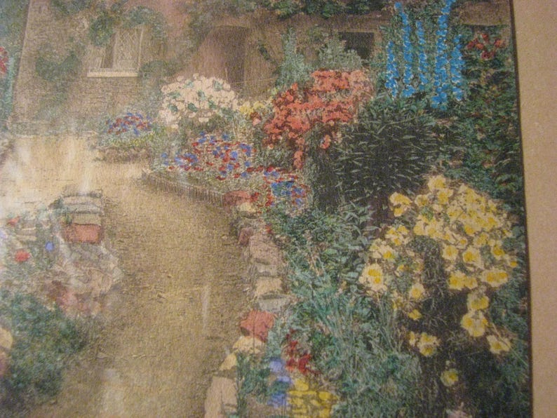 Vintage Wallace Nutting Print A Garden of Larkspur | Etsy
