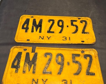 Vintage Pair of  1931 New York State License Plates