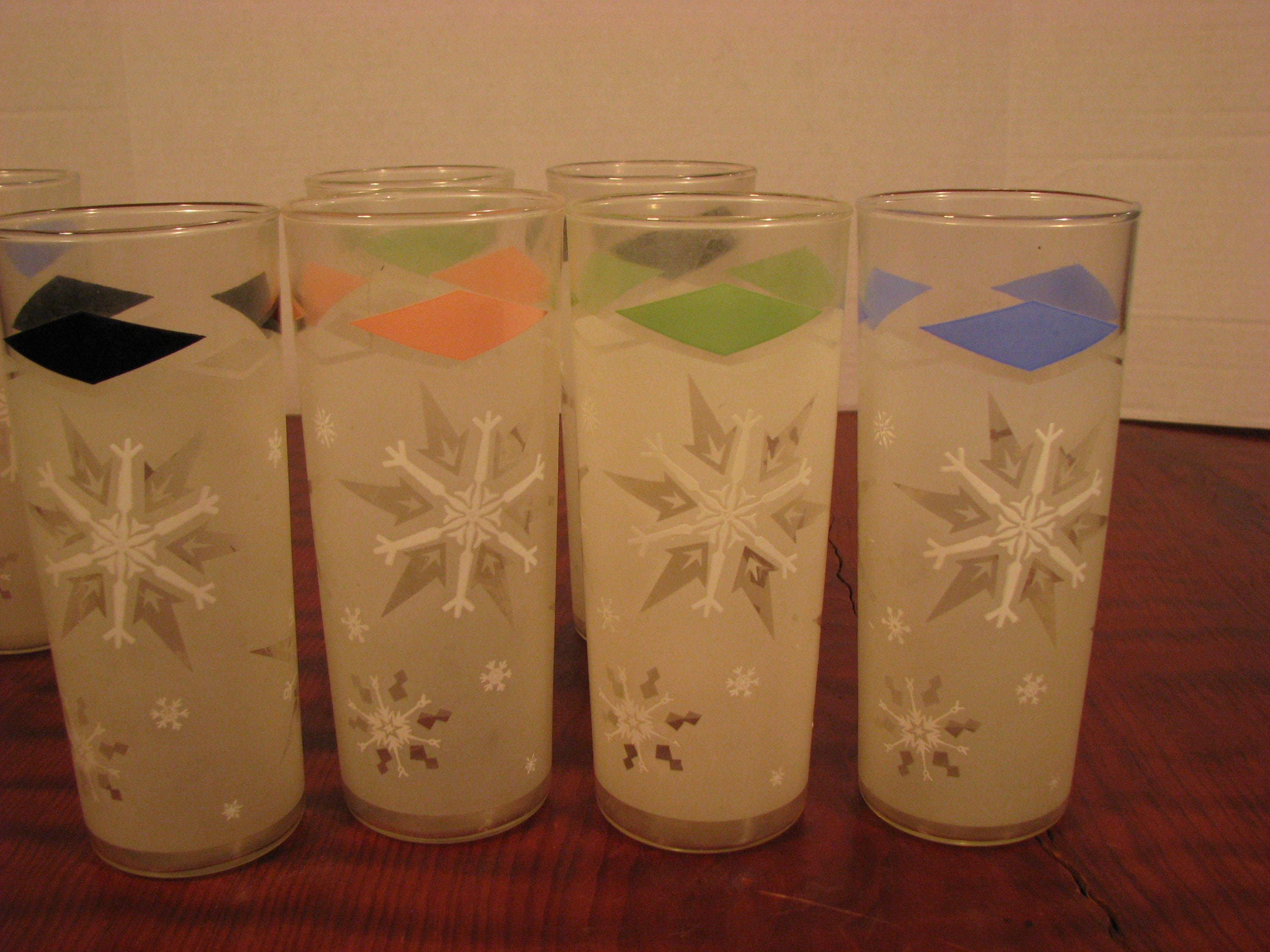 Vintage 8 Frosted Tom Collins/lemonade Glasses Etsy