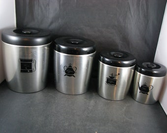 Vintage West Bend Aluminum Kitchen Canisters