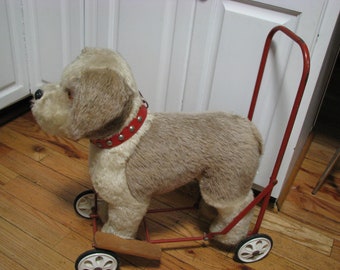 Vintage Push -A-Long Dog On Wheels