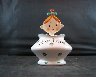 Vintage Holt Howard Pixieware Mustard Jar