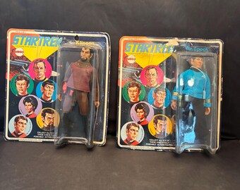 Vintage 1974 Mego Star Trek Action Figures-Klingon and Mr. Spock