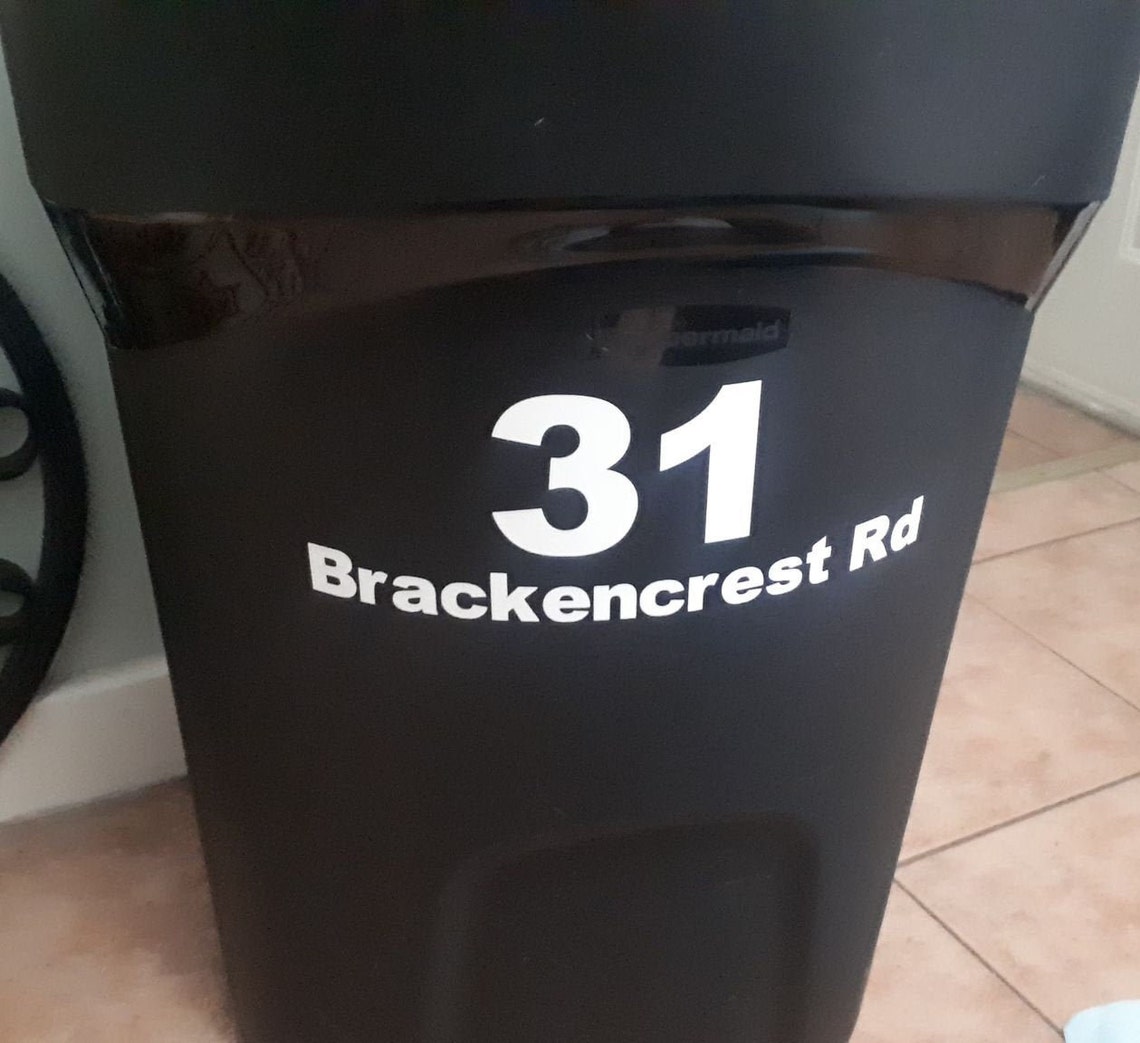 Garbage Bin Address Labels Vinyl Permanent Outdoor 3 Piece Etsy
