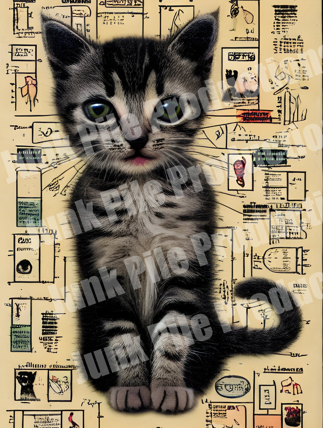 Cats, Digital Download, 10 Images, PNG, Mixed Sizes, Printables ...