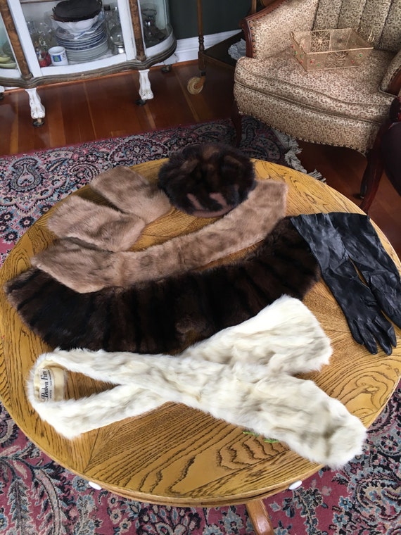Fur Scarf, collar and scraps.