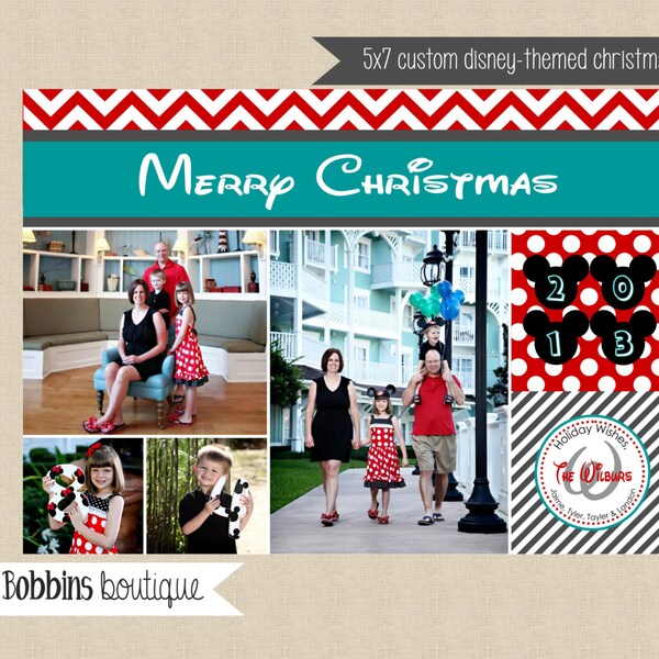 Custom Disney Photo Christmas Card (Printable)