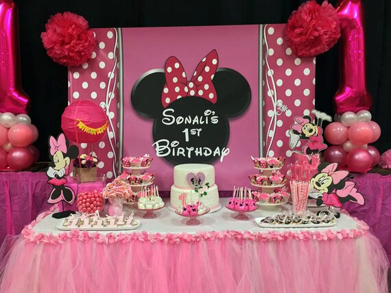 Items similar to Minnie Mouse Inspired Tall Standing Table ...