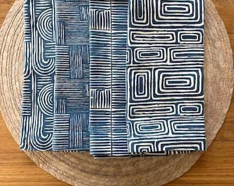 Mix and Match Napkin Set / 4 Mazy Blue