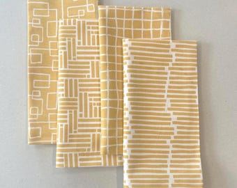 NEW! Connections Napkin Set/4 Yellow