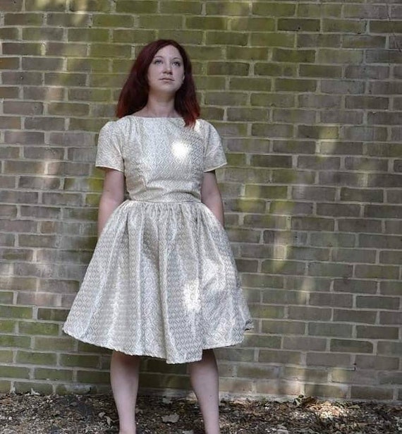 ivory 50s swing dress