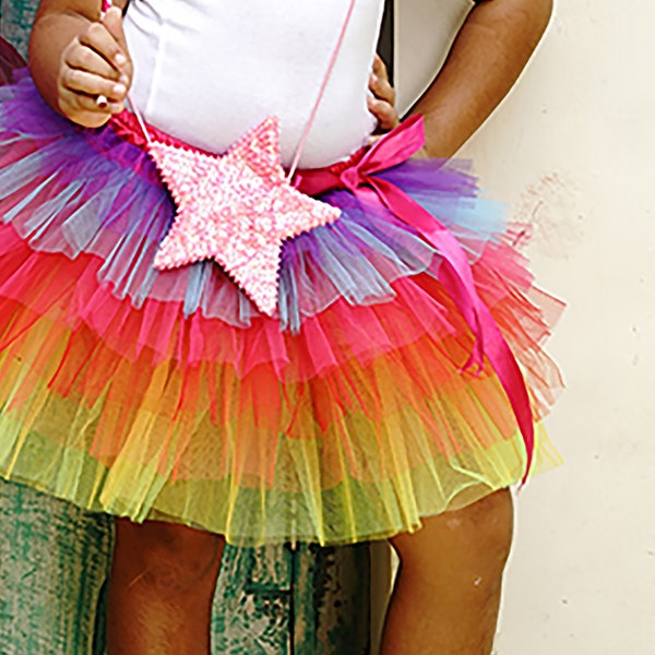Toddler Rainbow tutu - Princess Rainbow skirt - Dress Up Toddler Pink Purple Tutu - Daughter Gift