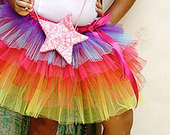 Toddler Rainbow tutu - Princess Rainbow skirt - Dress Up Toddler Pink Purple Tutu - Daughter Gift