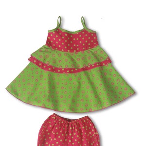BABY DRESS COTTON with Bloomers, Baby Summer Sun Dress,  Baby Clothes  6M-18M,  Baby Shower Gift - Ready to Ship