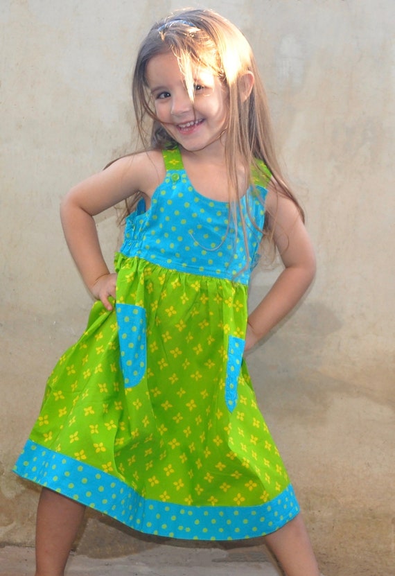Girls Toddler Spring Sun Dress Pink Sleeveless Handmade Girl Batik