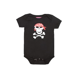 Black Monkey Pirate Baby Onesie with Short Sleeve, Comfortable Unisex Cool Baby One Piece, Lightweight Funny Baby Bodysuit from Soft Cotton