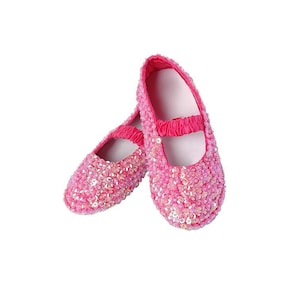Hand-Sewn Sequin Dance Shoes with Elastic Strap, Handmade Flower Girl Shoes, Toddler Sparkly Shoes, Child Sequins Shoes, Great Baptism Shoes