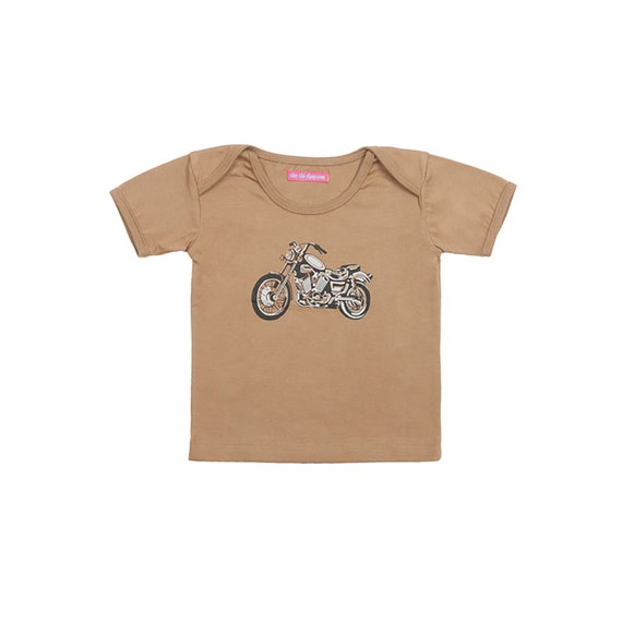 Camiseta de la camiseta del bebé de la moto con manga corta de