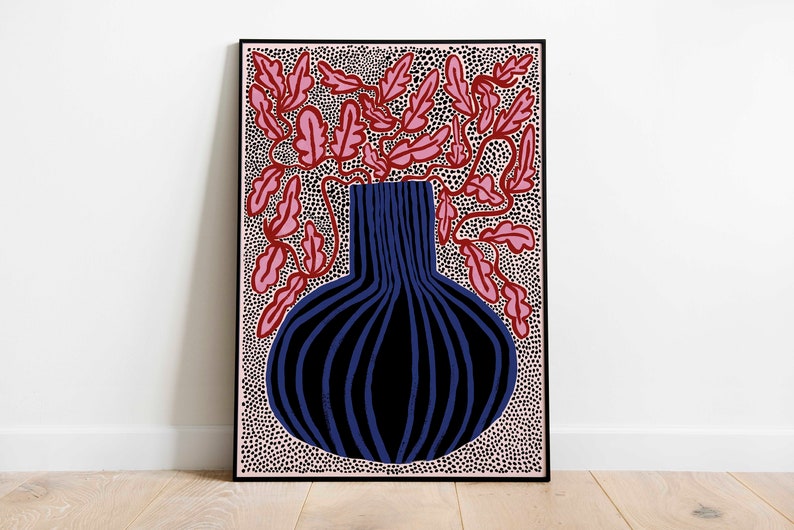 A3 Striped Vase Art Print image 0