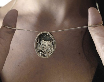 Leopard Pendant Necklace, Gold and Silver Lion Head Pendant Necklace for Women, Tiger Head Necklace, Animal Necklace, Lion Jewelry For Women