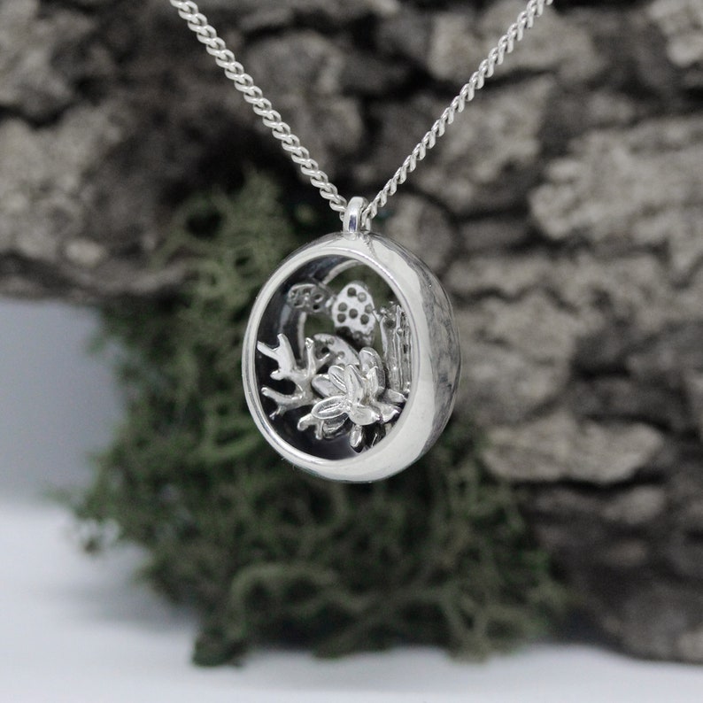 Silver Plant Necklace, Terrarium Necklace, Succulent Necklace, Nature Inspire Jewelry For Her, Botanical Necklace, Cactus Necklace For Women image 4