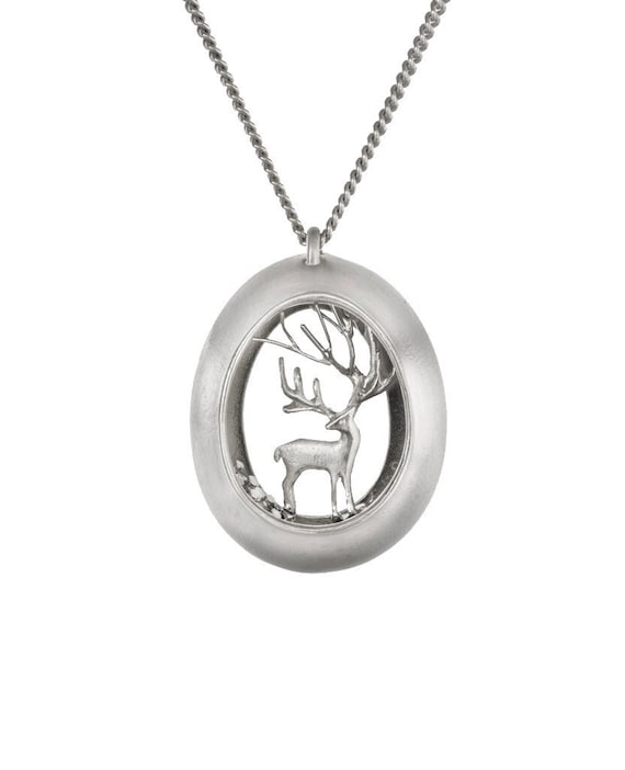 Deer Jewelry Deer Pendant Necklace Animal Jewelry Sterling Etsy
