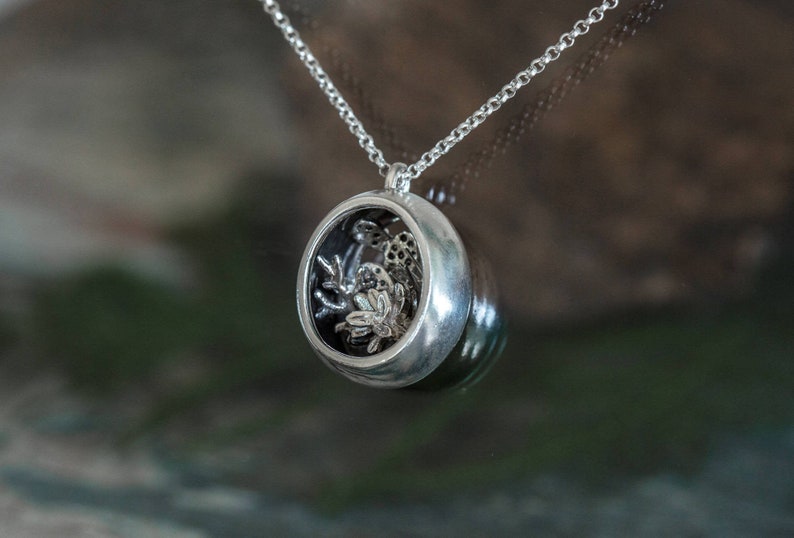Silver Plant Necklace, Terrarium Necklace, Succulent Necklace, Nature Inspire Jewelry For Her, Botanical Necklace, Cactus Necklace For Women image 1