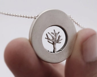 Tree of Life Necklace, Sterling Silver Tree Pendant, Gift for her, Art Necklace, Statement Necklace Contemporary Pendant