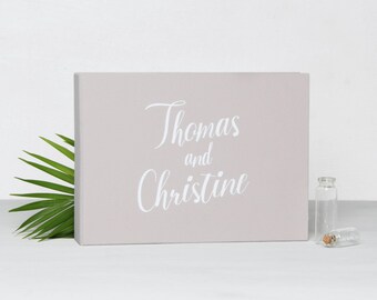 Personalized Wedding Guest Book Album Cream White Lettering Guest book Instant Photo Album - by Liumy