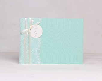 Wedding Album Mint Pastel Lace Guest book, Chaby Chick Instax Photo album, Birthday Album, Wedding Guestbook - by Liumy