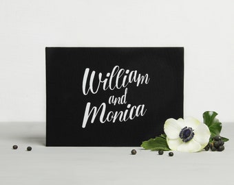 Wedding Album Black White Lettering Guest book, white pages, Instax Photo Album, Wedding Album, Wedding Guestbook - by Liumy