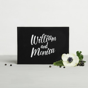 Hochzeitsalbum Schwarz Weiss Schriftzug Gästebuch, weiße Seiten, Instax Photo Album, Hochzeitsalbum, Hochzeitsgästebuch - von Liumy