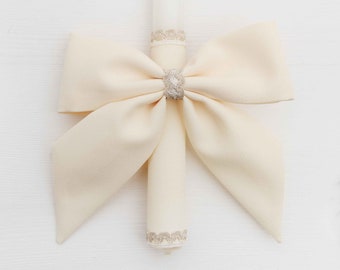 Candle Decoration Baptism Candle Deco Communion Decoration Ivory Color, Christening Confirmation