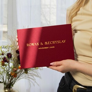 Cherry Red Guest Book – Personalized Photo Album Keepsake