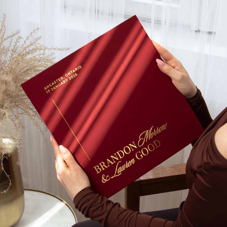 Cherry Red Luxury Album – Personalized Winter Keepsake – Custom Polaroid & Instax Photo Book for Christmas or Holiday Celebrations