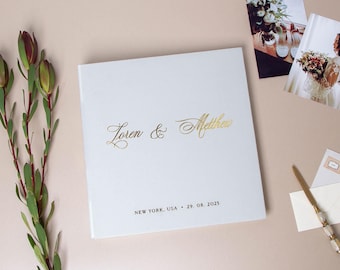 Silky white Album + Free Gift, 4x6, 5x7 Handmade Unique Photo Family for 80-200 photos, Personalized Real GOLD, , Scrapbooking, Wedding Gift