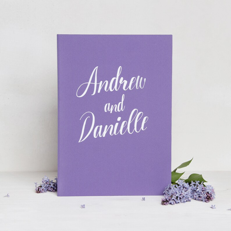 Wedding Album Lilac White Lettering Guest Book Instax Etsy