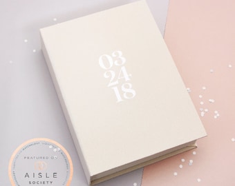 Unique Ivory Instax Photo Slip-in Guestbook for Polaroid & Instax photos White Velour Lettering Date,Personalised Wedding Album,Wedding book