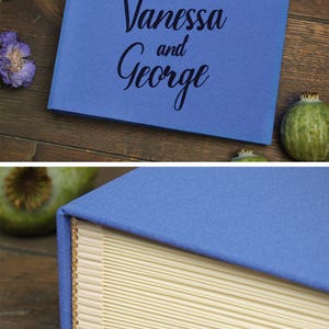Instax Wedding Guest Book Royal Blue with Black Lettering Pocket Sign in Book Photo Birthday Album by Liumy image 2