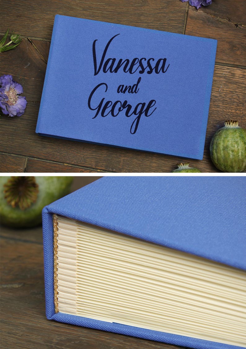 Instax Wedding Guest Book Royal Blue with Black Lettering Pocket Sign in Book Photo Birthday Album by Liumy image 2