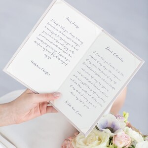 Wedding Vow Books Gold Foil Cream Keepsake Calligraphy Vows Bride and Groom Ceremony image 3